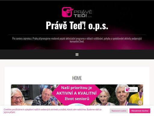 obecně prospěšná společnost právě teď! o.p.s. se věnuje aktivitám pro tzv. aktivní seniory zejména v praze a bourá stereotypy týkající se věku či stárnutí.