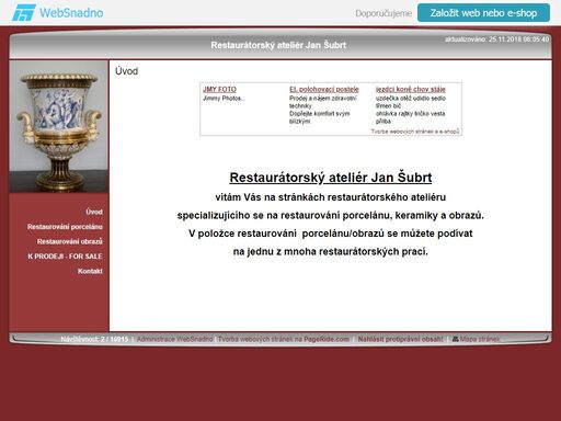 restaurování porcelánu a obrazů, obchod starožitnosti