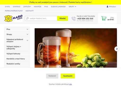 prodej, montáž, servis a pronájem výčepní techniky, sanitace, prodej sudového piva a limonády, distribuce potravinářských plynů, prodej sirupů do sodastreamů a postmixů.