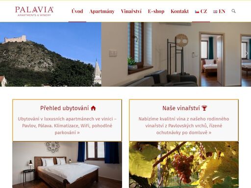 ubytování v luxusních apartmánech pavlov - pálava, mikulov, jižní morava. ?klimatizace, wifi ?pohodlné parkování na vlastním pozemku. ?kvalitní vína z vlastního vinařství.