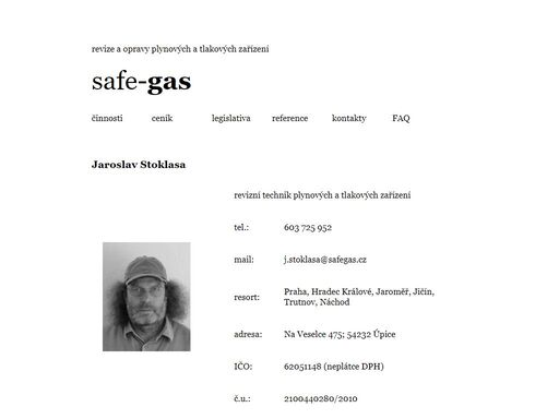 safe-gas - revize a opravy plynových a tlakových zařízení - jaroslav stoklasa a vojtěch stoklasa - kotelny, technické plyny, bytové domy, výchozí revize, provozí revize
