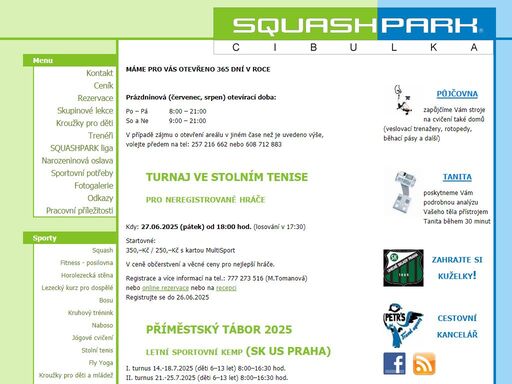 squash praha 5 - squashpark. levný squash a fitnes v praze poblíž centra. nejlepší amatérská squashliga.
