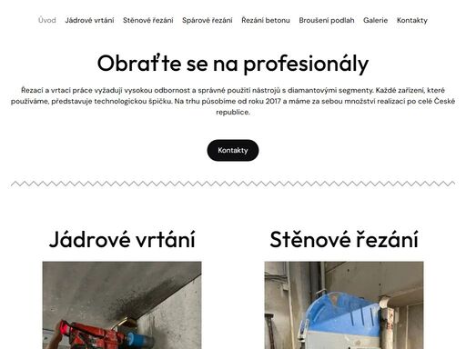 jádrové řezání, vrtání a řezání betonu, stěnové řezání i broušení betonových podlah. profesionální služby s moderní technikou po celé čr.