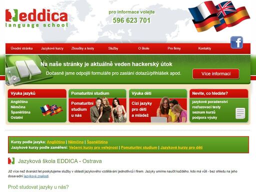 jazyková škola eddica v ostravě vás učí již více než 17 let. zkušení lektoři, moderní prostory a možnost získat certifikát ecl, to jsou hlavní výhody naší školy!