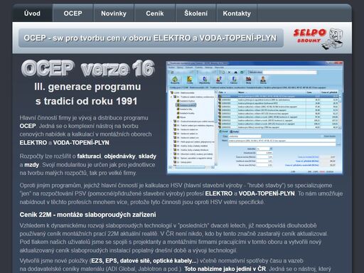 program na tvorbu cenových nabídek elektromontáží a vtp