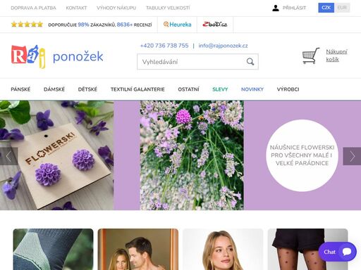 online prodej českých ponožek, punčochového zboží, spodního prádla a termoprádla.