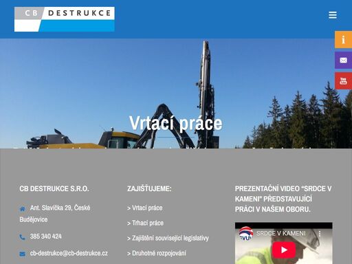 jsme specialisté v oboru trhací práce a vrtací práce. jsme schopni dodat kompletní servis rozpojení hornin v lomu nebo na stavbách.