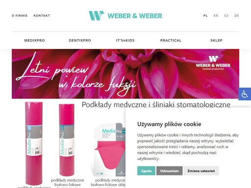 producent najwyższej jakości jednorazowych podkładów higienicznych, prześcieradeł medycznych, podkładów medycznych. weber & weber