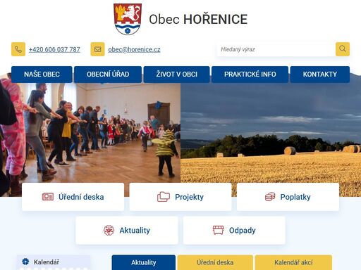 oficiální stránky obce hořenice