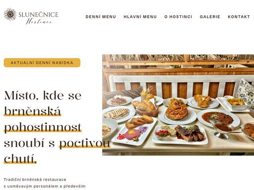 hostinec slunečnice - brno-černovice - denní menu, obědy, večeře, firemní akce, večírky, svatby, pilsner, radegast