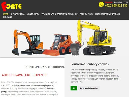 autodoprava, kontejnery, hranice, štěrky písky zajišťujeme autodopravu, pronájem kontejnerů, prodej a dopravu štěrků a písků, odvoz suti a odpadů, veškeré zemní, bourací, demoliční práce.