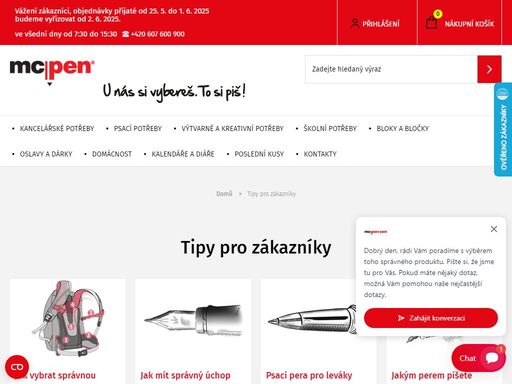 v e-shopu papírnictví mcpen vše ihned dostupné a skladem. ucelená a široká nabídka školních a kancelářských potřeb, kreativity, dárkových psacích sad a dalších více než 8000 položek. právě u nás si vyberete z více než 500 druhů školních batohů a aktovek. doprava do prodejen papírnictví mcpen po celé čr zdarma.