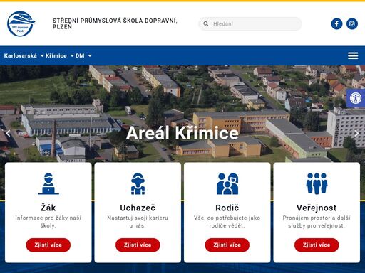 největší a nejlépe vybavená škola svého typu v plzeňském kraji, 2 školní areály v plzni na lochotíně a v křimicích, vlastní ubytování a stravovací zařízení.
