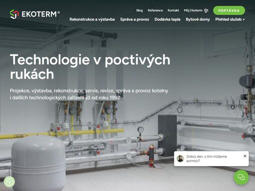 projekce, výstavba, rekonstrukce, servis, revize, správa a provoz kotelny i dalších technologických zařízení