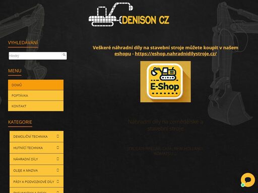 prodej originálních a alternativních náhradních dílů do stavebních a zemědělských strojů značek case, caterpillar, fermec, fiat kobelco, jcb, komatsu, massey