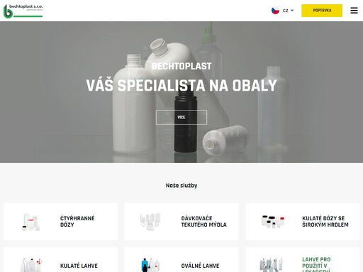 naše společnost vyrábí plastovádutá tělesa jako např.: čtyřhrané dózy, dávkovače mýdla, kulaté dózy, kulaté lahve a další sortiment z plastu.