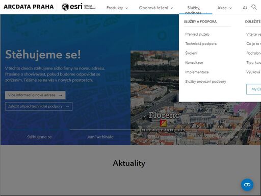 dodavatel řešení předních světových firem esri a schneider electric zaměřených na správu, analýzu a vizuální reprezentaci komplexních informací vztahujících se k území.