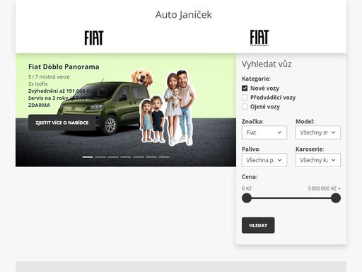 jsme rodinná firma, která v oblasti prodeje a servisování vozidel značkou fiat začala již v roce 1996.