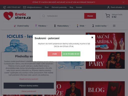 objevte svět rozkoše na eroticstore.cz - široký výběr vibrátorů, bdsm pomůcek, dild a lubrikantů. diskrétní doručení, skvělé ceny, 10% sleva po registraci 