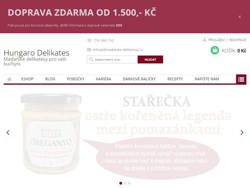 vozíme maďarské delikatesy na český trh. koupit u nás můžete maďarské koření (papriku), uzeninu, nakládanou zeleninu, sýry, vína a destiláty, těstoviny, sladké a slané dobroty. pobočky naleznete v praze (rumunská 28, vinohrady), hradec králové (kutnohorská 226, oc kukleny) a v ústí nad orlicí (t. g. masaryka 102).