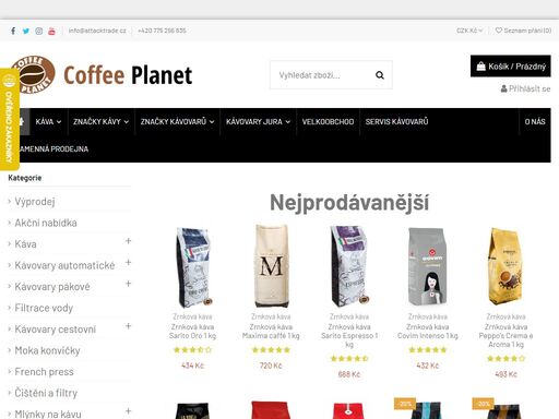 zrnková káva, mletá káva, káva v kapslích 