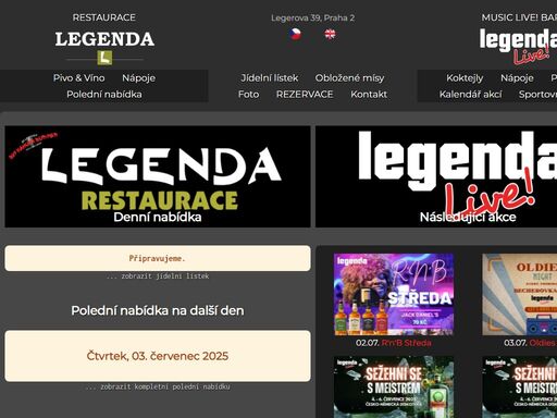 restaurace a jediný music sport bar v praze! polední nabídka, burgery, 7 druhů čepovaných piv, sportovní přenosy, djs od pátku do soboty a happy hours 17:00-20:00.
