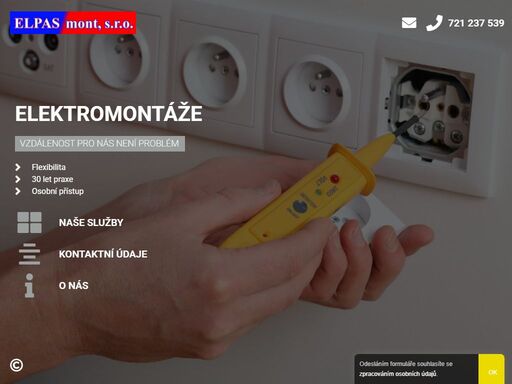 hledáte odbornou firmu na elektroinstalace? zajistíme vám cenovou nabídku na míru. provádíme vrtání do betonu. obraťte se na nás! elpas mont, s.r.o. z kroměříže.