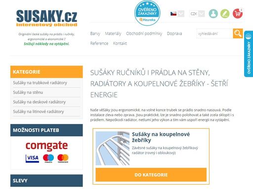 kvalitní sklopné sušáky na prádlo pro instalaci na radiátory a koupelnové žebříky přímo od výrobce
