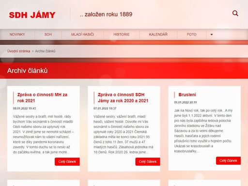 officiální stránky sboru dobrovolných hasičů jámy.