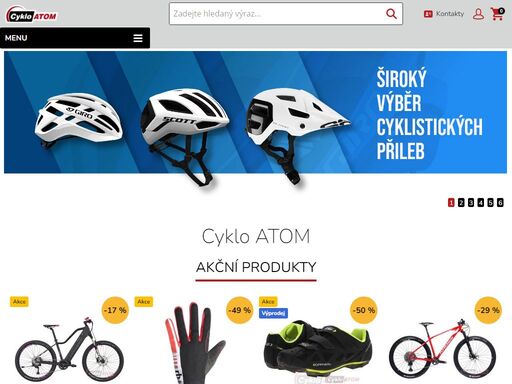 prodejna a eshop s kompletním sortimentem cyklistického zboží, cykloservis, půjčovna kol a lyží. cyklo atom nabízí horská kola, silniční kola, fitness kola, trekingová kola, dětská kola, dámská kola, koloběžky a elektrokola. možnost zakázkové stavby kol.