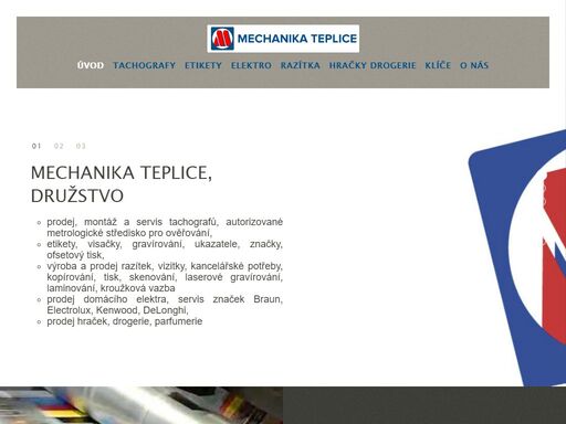mechanika teplice, družstvo - tachografy, razítka, kancelářské potřeby, etikety, hračky, parfumerie, servis braun, elektro