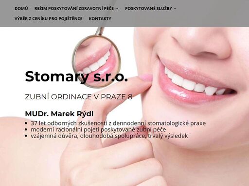 mudr.marek rýdl - stomary s.r.o., zubní ordinace praha 8, záchovná stomatologie praha 8, endodoncie praha 8, protetika praha 8, preventivní prohlídkypraha 8 ,