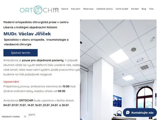 ortochir ortopedicko-chirurgická ambulance - nová moderní ambulance s innovativní léčbou a profesionální komunikací. nabízíme expresní termíny. ortopedie liberec. chirurgie liberec. provádíme aplikace krevní plasmy v ortopedii.