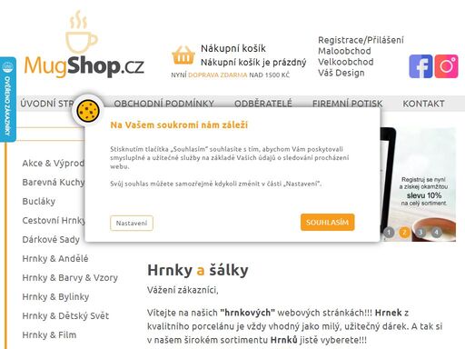 mugshop.cz - internetový obchod zaměřený na prodej hrnků všech tvarů a designů. hrnky pro radost jako dárek, velkoobchodní prodej hrnků pro registrované obchodníky, reklamní hrnky a propagace, potisk
