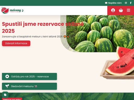 pěstujeme vodní melouny v těrlicku , které si můžete rezervovat k vyzvednutí, nebo vám je v rámci regionu dovezeme.