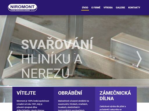 niromont s.r.o. - výroba nerezového zařízení.