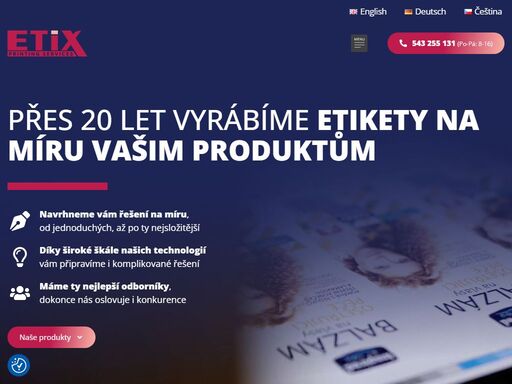 přes 20 let vyrábíme ?? etikety na míru vašim produktům. máme ?? špičkové odborníky, kteří vám navrhnou řešení na míru. kontaktujte nás.