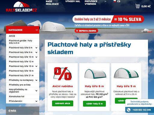 přes 200 plachtových hal s expedicí do 24 hodin a dopravou zdarma. životnost až 30 let. montované i obloukové plachtové haly pro zemědělské, průmyslové i skladové využití.