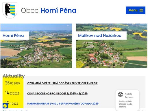 oficiální www. stránky obce horní pěna