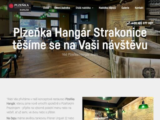 plzeňka hangár v lokalitě strakonice nabízí plzeňské pivo skvělé chuti, vynikající chutné jídlo a unikátní interiér. neváhejte nás navštívit a přesvědčit se.