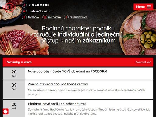 jsme rodinná firma s dvacetiletou tradicí, zabýváme se výrobou, prodejem a distribucí vlastních uzenářských výrobků a masa. rodinný charakter podniku zaručuje individuální a jedinečný přístup k našim zákazníkům.