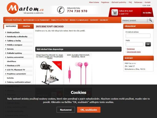 internetový obchod s elektronikou nabízí pc sestavy, počítače, notebooky, digitální fotoaparáty, grafické karty, mp3, pda, dvd, cd, lcd, monitory, tiskárny.