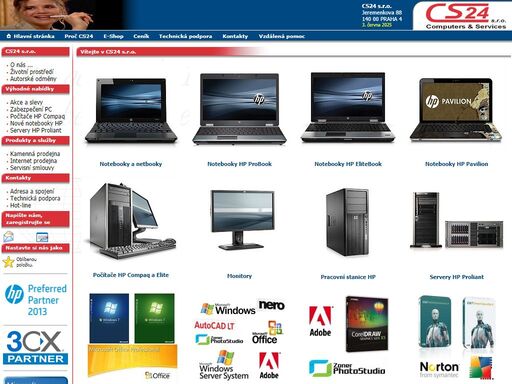 výpočetní technika od autorizovaného partnera hewlett-packard a microsoft. počítače a servery hp, počítače cs24, monitory, tiskárny, skenery, digitální foto - video, komponenty. technická podpora.