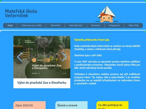 webové stránky mateřské školy večerníček.
mateřská škola večerníček