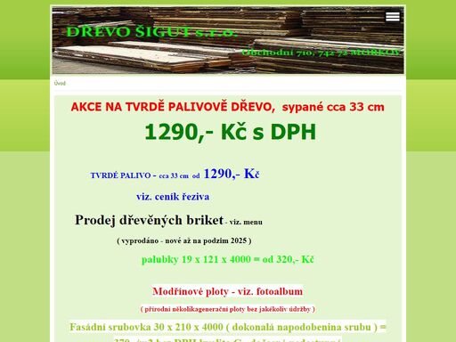 prodej suchého stolařského řeziva, palubkového obložení, osb desek, laminátových a dřevěných podlah a stavebního řeziva