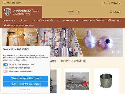 firma j. hradecký, spol. s r.o., pacov je česká strojírenská společnost se zaměřením na pálenice, palírny, lihovary, pivovary, minipivovary, ...