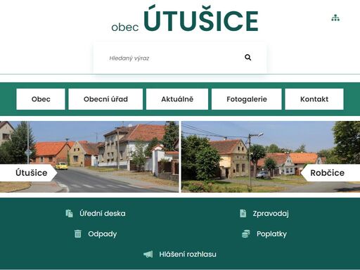 oficiální stránky obce utušice