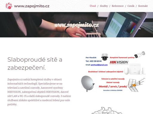 slaboproudé sítě a zabezpečení.
