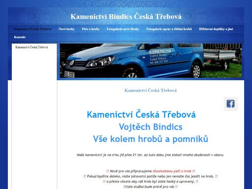 zhotovení nových hrobů ze žuly, výroba pomníků, dopsání a oprava písma, opravy hrobů, čištění hrobů, rovnání hrobů, prodej hřbitovních doplňků (lampy a vázy ze žuly, nerezu a mnoho jiného).pečící kameny, žulové kuchyňské deseky a žulové schody.