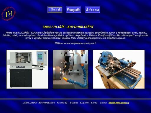 miloš lidařík - kovoobráběčství, blansko-klepačov